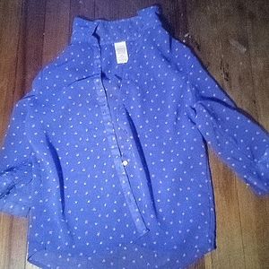 Blue see threw blouse with stawberrys